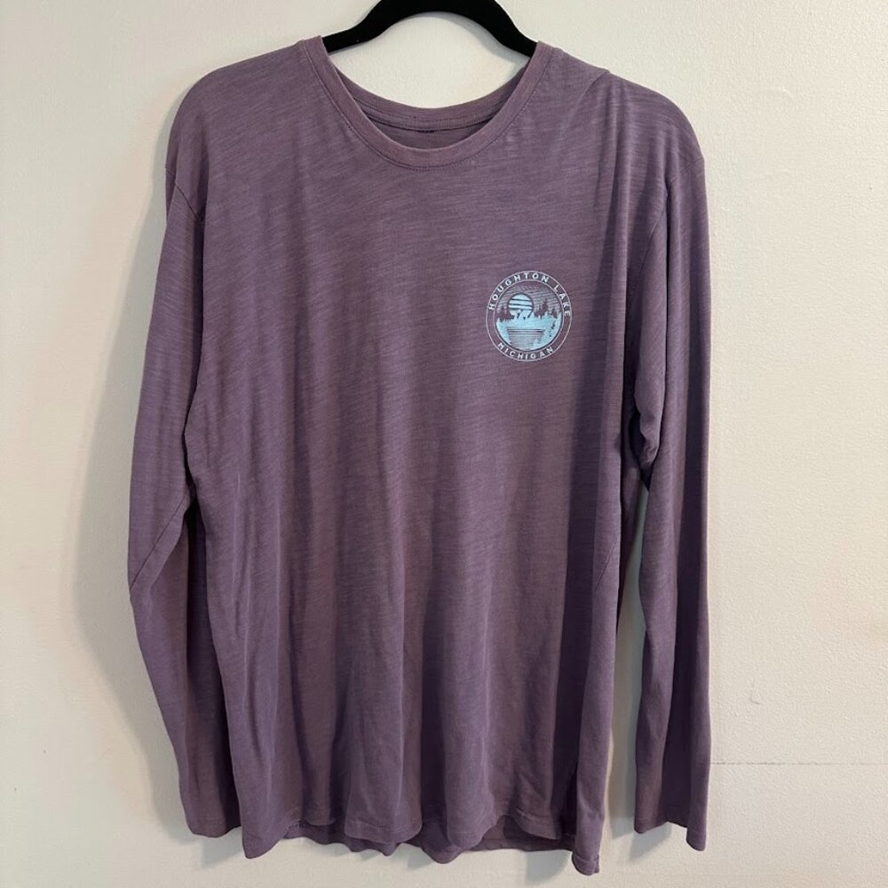 Artisans Houghton Lake Michigan Long Sleeve Tee | Purple, Lightweight, Sz Large - Picture 2 of 6